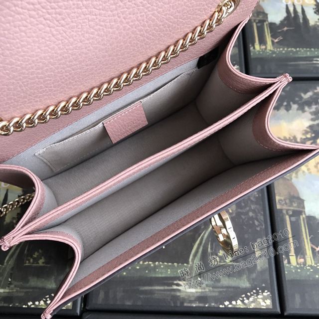 Gucci包 古馳女包 510304淺粉 Gucci新款鏈條包 Gucci單肩斜挎包  gudj1172